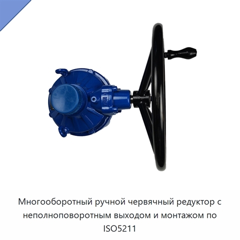 Многооборотный ручной червячный редуктор с неполноповоротным выходом и монтажом по ISO5211