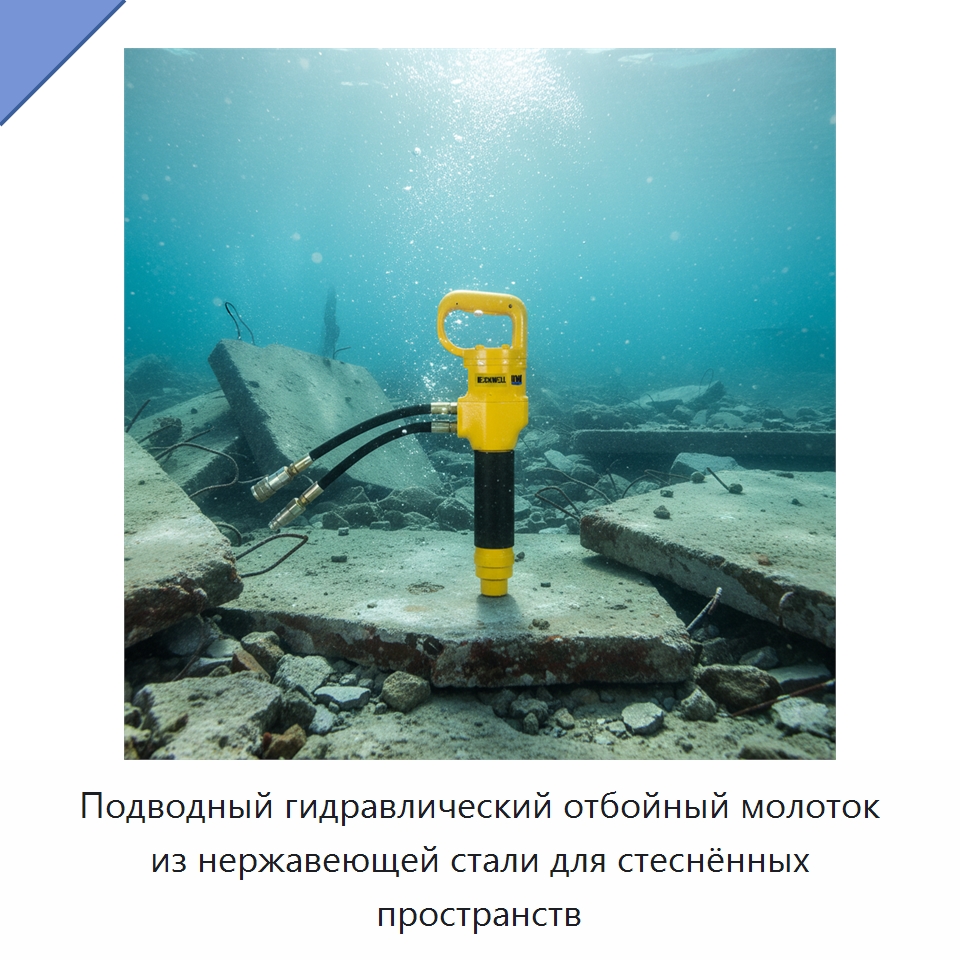 Подводный гидравлический отбойный молоток из нержавеющей стали для стеснённых пространств — Специальный гидравлический инструмент