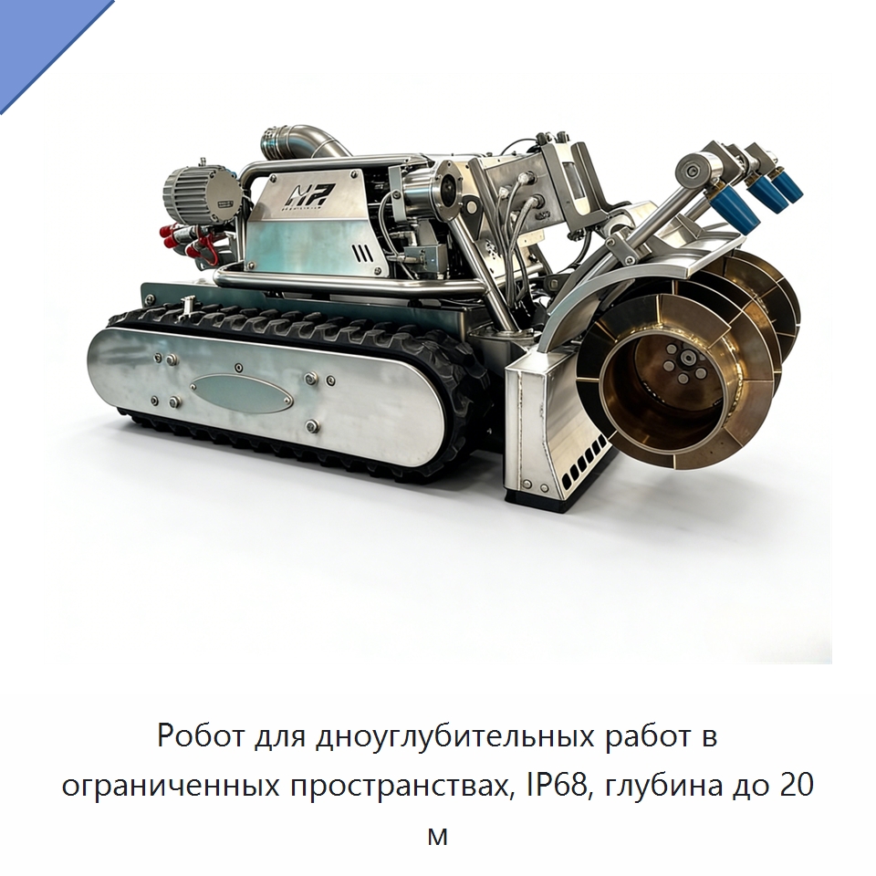Робот для дноуглубительных работ в ограниченных пространствах, IP68, глубина до 20 м — Гидравлические насосы