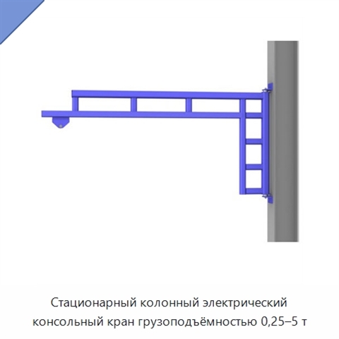 Стационарный колонный электрический консольный кран грузоподъёмностью 0,25–5 т