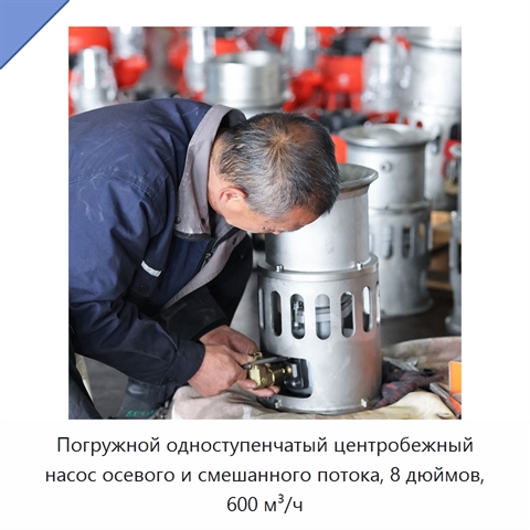 Погружной одноступенчатый центробежный насос осевого и смешанного потока, 8 дюймов, 600 м³/ч
