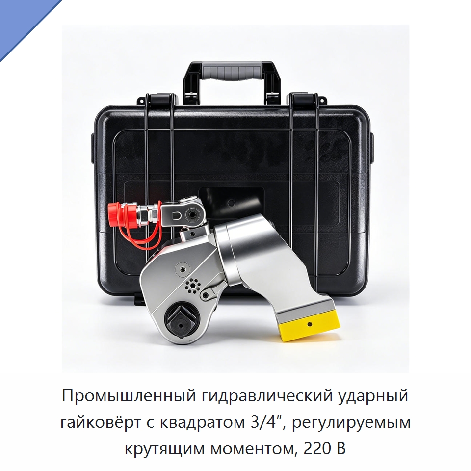 Промышленный гидравлический ударный гайковёрт с квадратом 3/4″, регулируемым крутящим моментом, 220 В — Гайковёрты