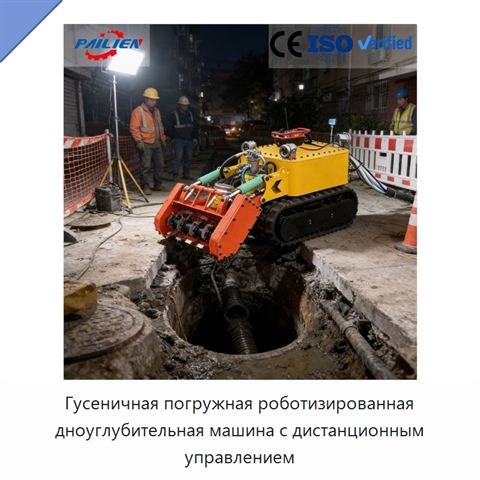 Гусеничная погружная роботизированная дноуглубительная машина с дистанционным управлением