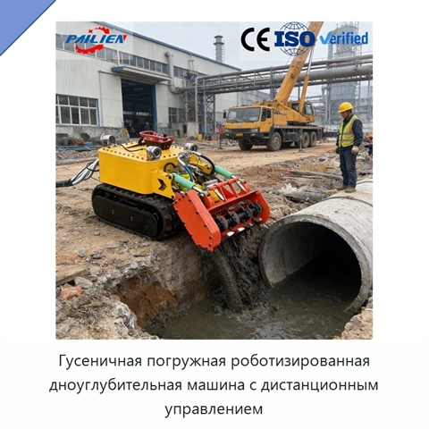 Гусеничная погружная роботизированная дноуглубительная машина с дистанционным управлением