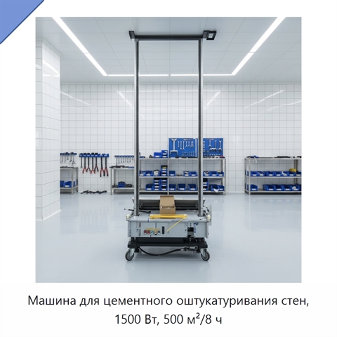 Машина для цементного оштукатуривания стен, 1500 Вт, 500 м²/8 ч