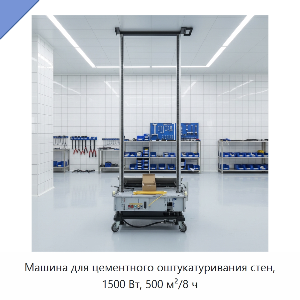 Машина для цементного оштукатуривания стен, 1500 Вт, 500 м²/8 ч — Штукатурные машины