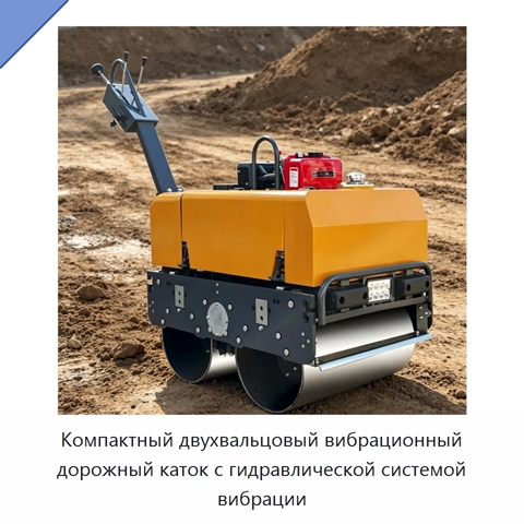 Компактный двухвальцовый вибрационный дорожный каток с гидравлической системой вибрации