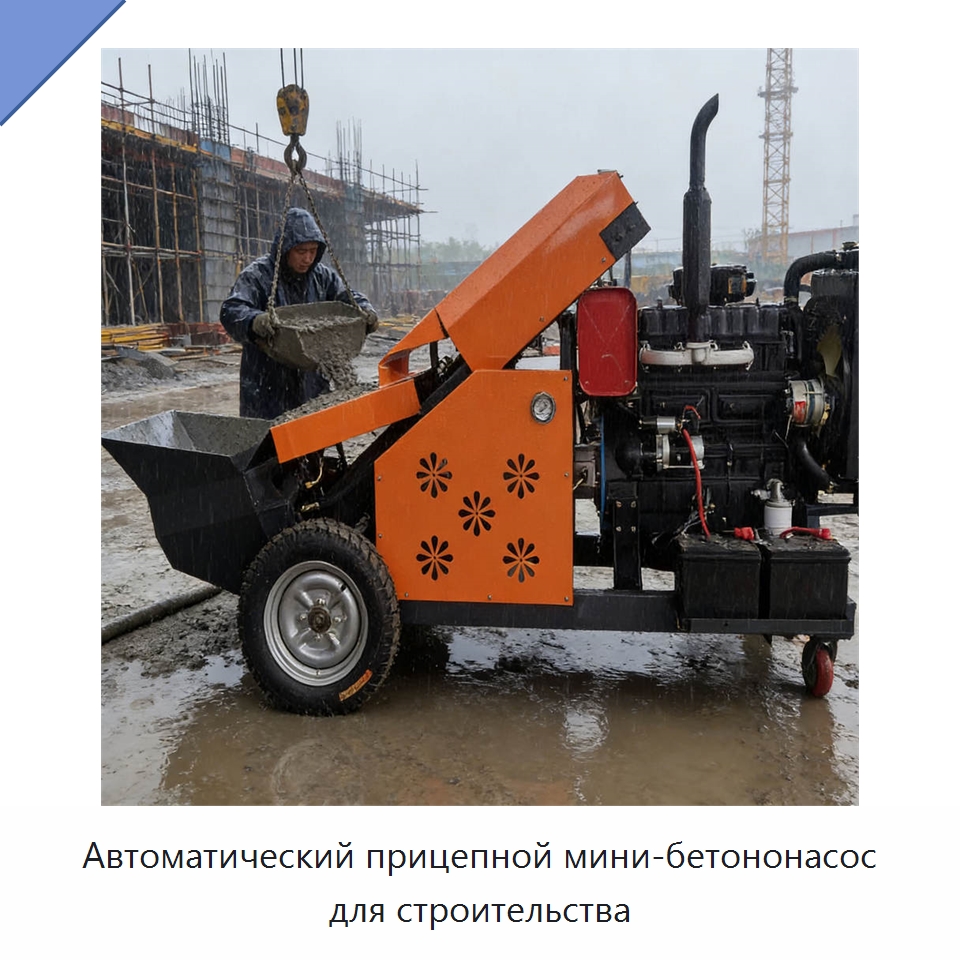 Автоматический прицепной мини-бетононасос для строительства — Оборудование для работы с бетоном