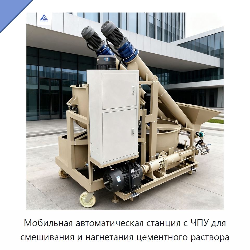 Мобильная автоматическая станция с ЧПУ для смешивания и нагнетания цементного раствора — Оборудование для работы с бетоном