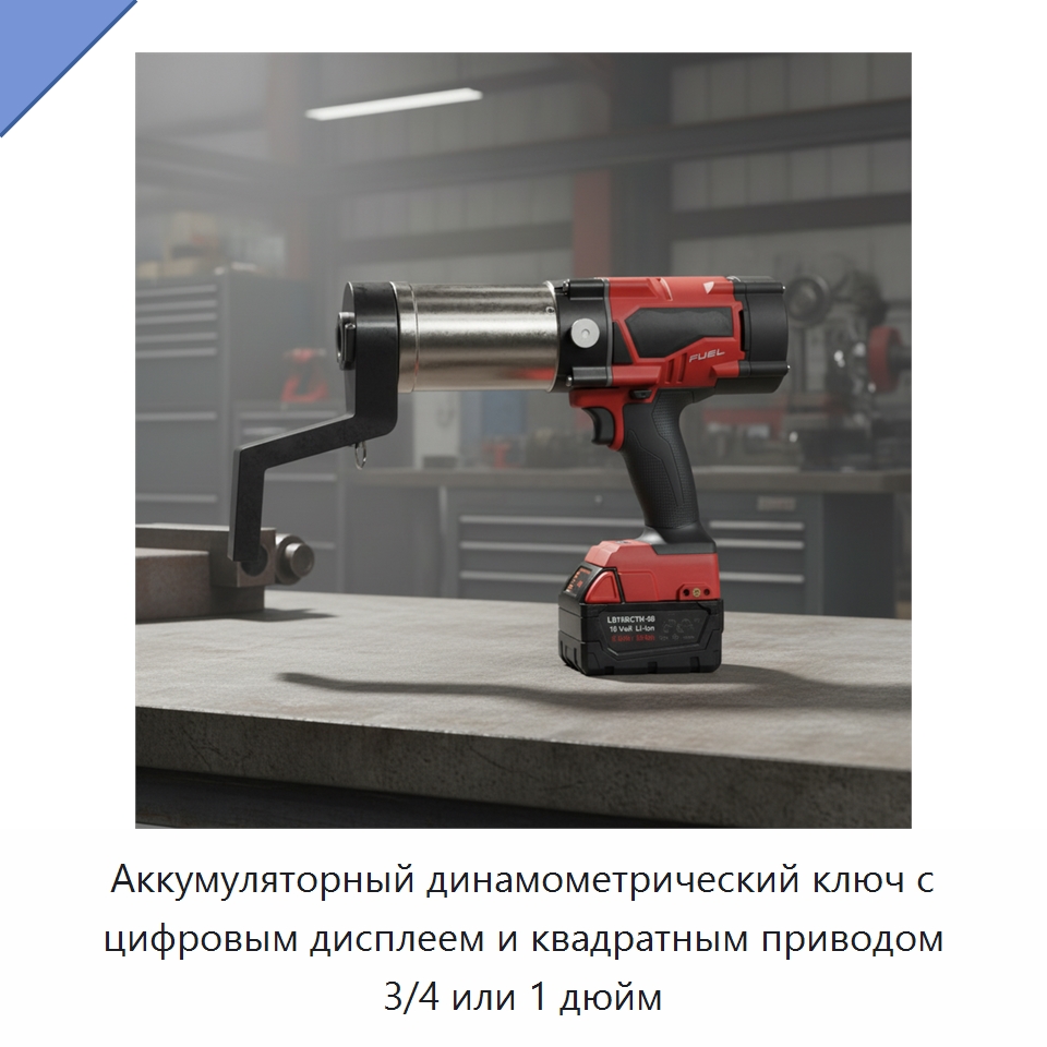 Аккумуляторный динамометрический ключ с цифровым дисплеем и квадратным приводом 3/4 или 1 дюйм — Гайковёрты