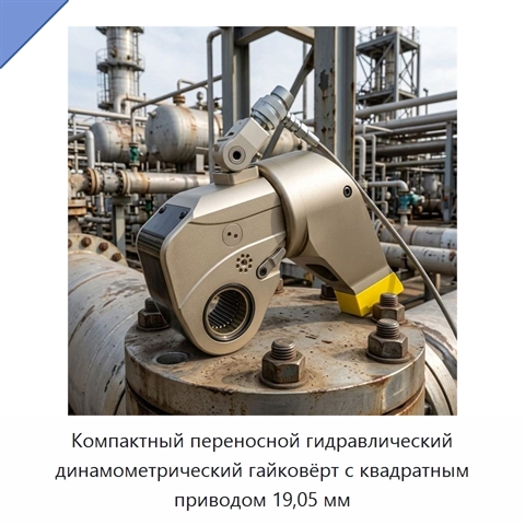 Компактный переносной гидравлический динамометрический гайковёрт с квадратным приводом 19,05 мм