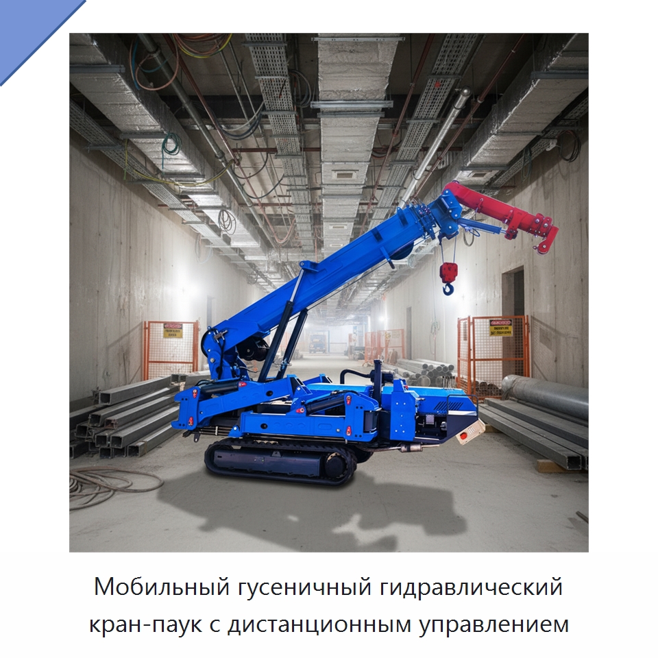 Мобильный гусеничный гидравлический кран-паук с дистанционным управлением — Краны
