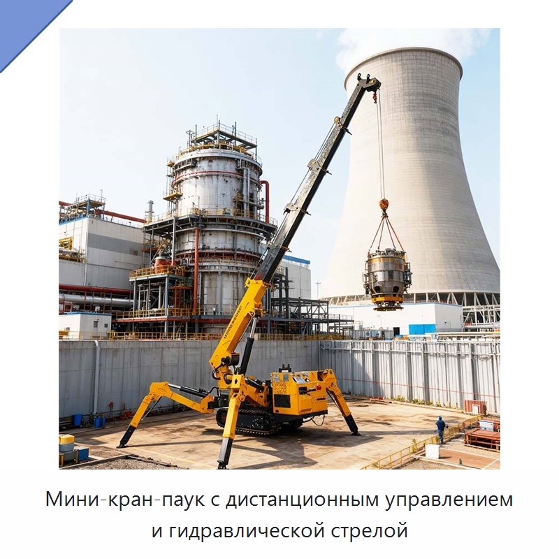 Мини-кран-паук с дистанционным управлением и гидравлической стрелой — Краны