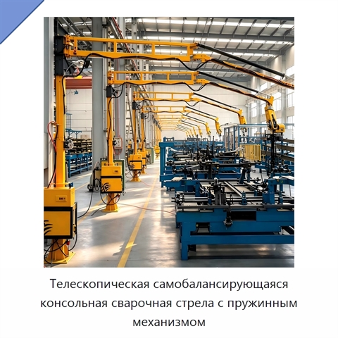 Телескопическая самобалансирующаяся консольная сварочная стрела с пружинным механизмом