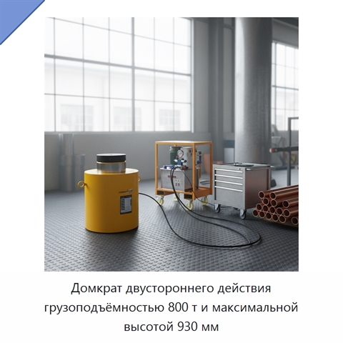 Домкрат двустороннего действия грузоподъёмностью 800 т и максимальной высотой 930 мм