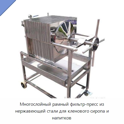 Многослойный рамный фильтр-пресс из нержавеющей стали для кленового сиропа и напитков