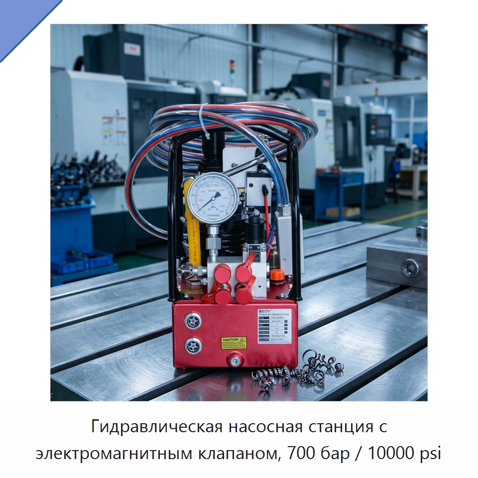 Гидравлическая насосная станция с электромагнитным клапаном, 700 бар / 10000 psi — Насосы
