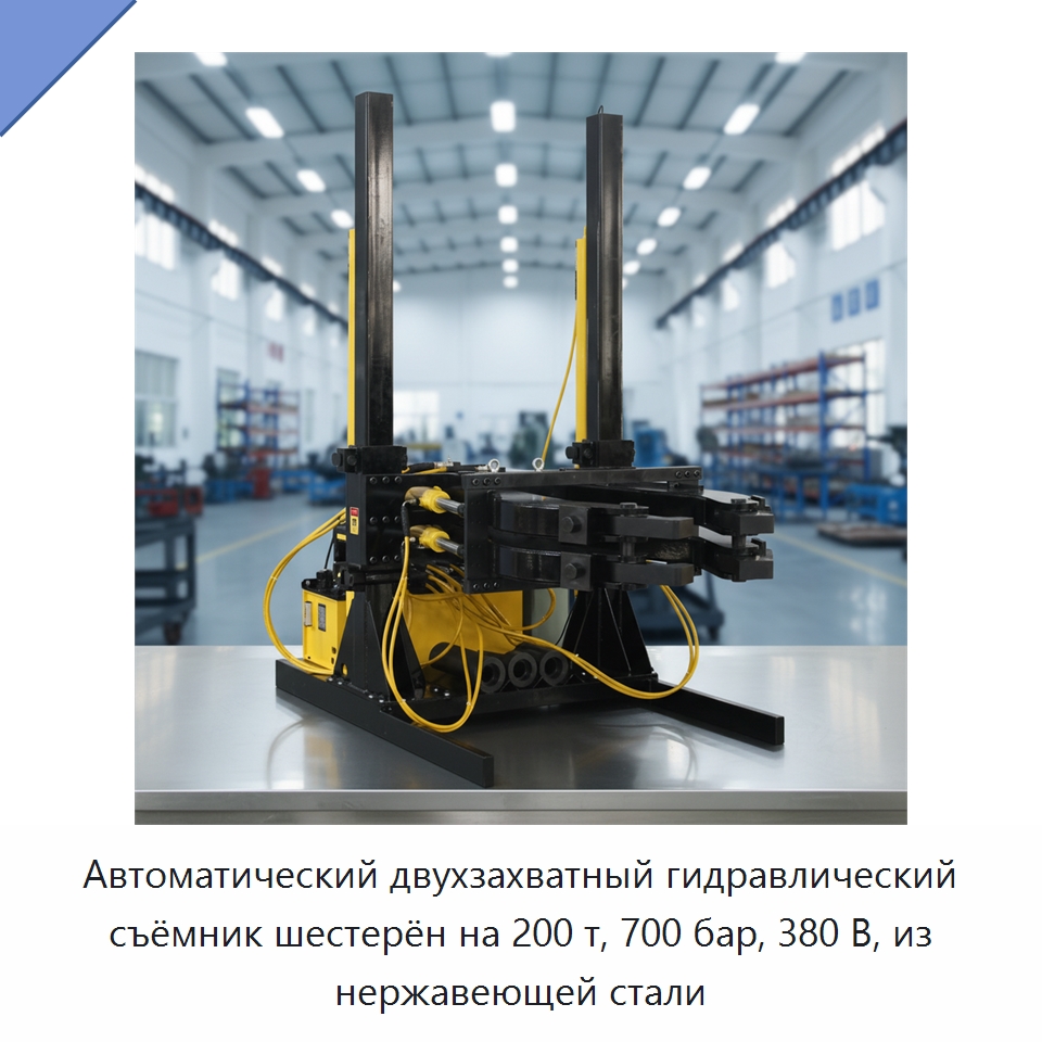 Автоматический двухзахватный гидравлический съёмник шестерён на 200 т, 700 бар, 380 В, из нержавеющей стали — Специальный гидравлический инструмент