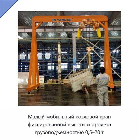 Малый мобильный козловой кран фиксированной высоты и пролёта грузоподъёмностью 0,5–20 т