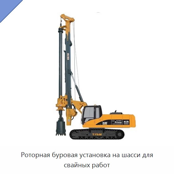 Роторная буровая установка на шасси для свайных работ — Сваебойные установки