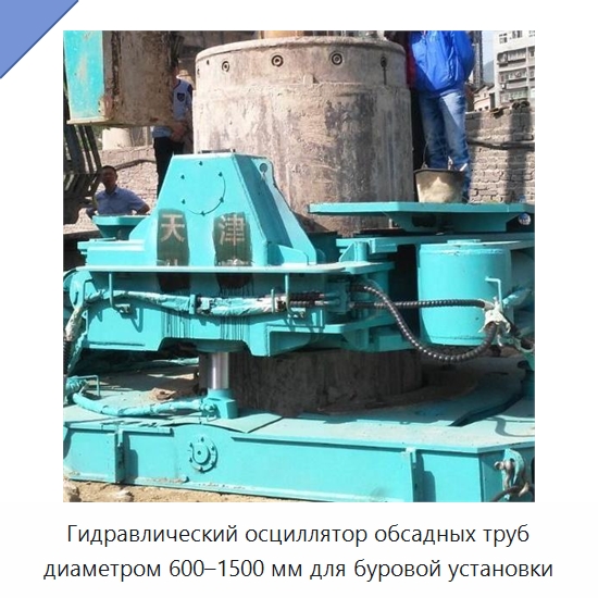 Гидравлический осциллятор обсадных труб диаметром 600–1500 мм для буровой установки — Специальная строительная техника