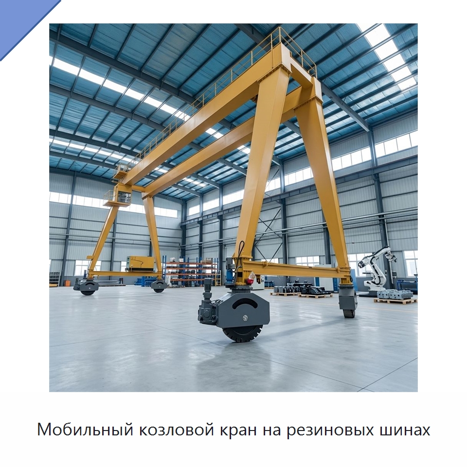 Мобильный козловой кран на резиновых шинах — Краны
