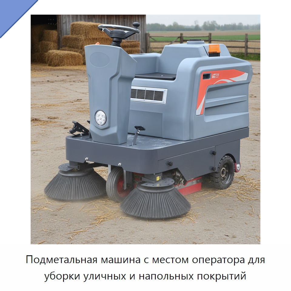 Подметальная машина с местом оператора для уборки уличных и напольных покрытий — Подметальные машины