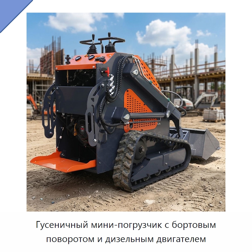 Гусеничный мини-погрузчик с бортовым поворотом и дизельным двигателем — Землеройная техника