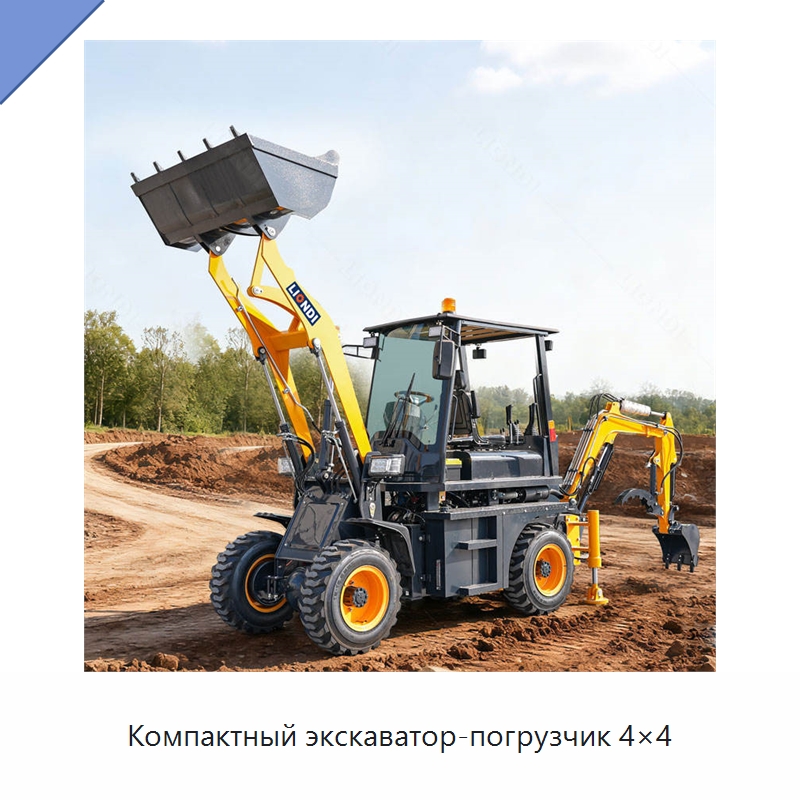 Компактный экскаватор-погрузчик 4×4 — Землеройная техника