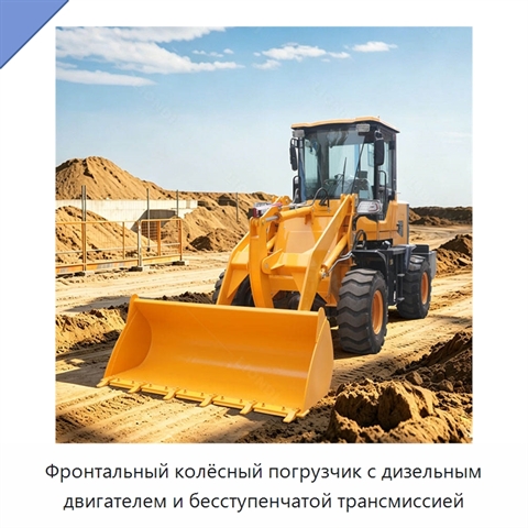 Фронтальный колёсный погрузчик с дизельным двигателем и бесступенчатой трансмиссией