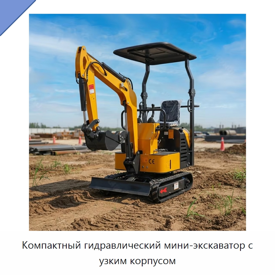 Компактный гидравлический мини-экскаватор с узким корпусом — Землеройная техника