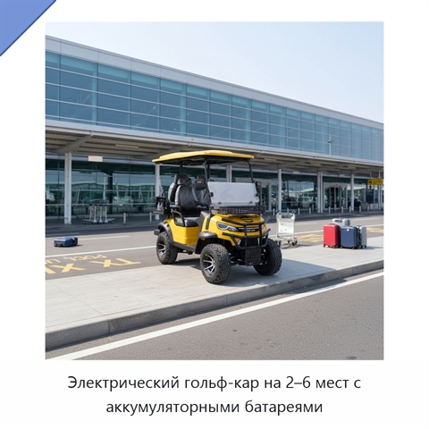 Электрический гольф-кар на 2–6 мест с аккумуляторными батареями