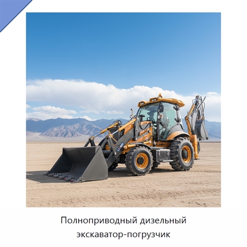 Полноприводный дизельный экскаватор-погрузчик