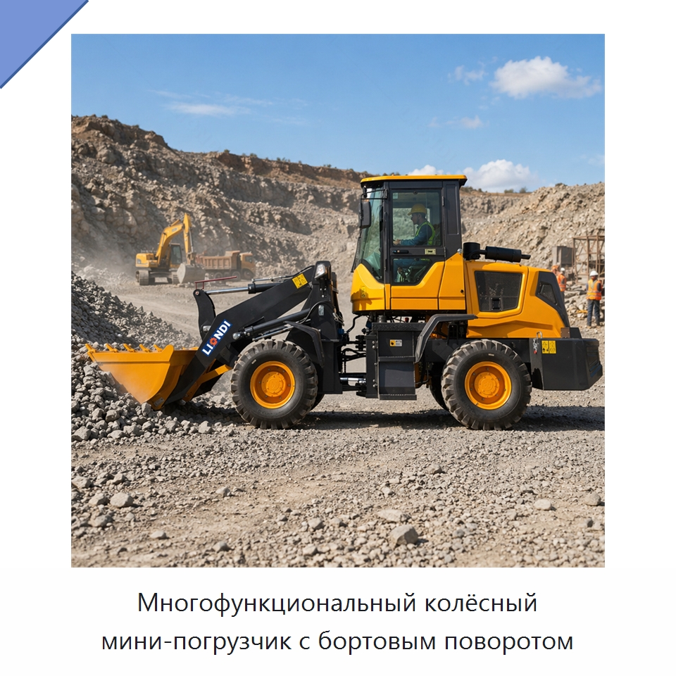 Многофункциональный колёсный мини-погрузчик с бортовым поворотом — Землеройная техника