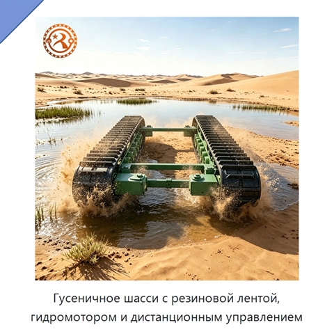 Гусеничное шасси с резиновой лентой, гидромотором и дистанционным управлением
