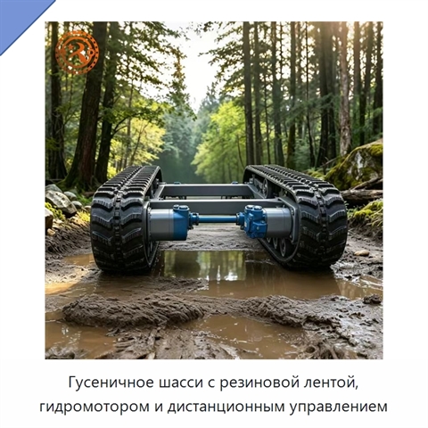 Гусеничное шасси с резиновой лентой, гидромотором и дистанционным управлением