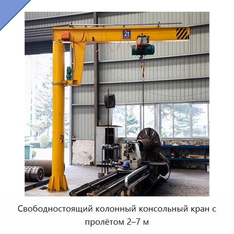 Свободностоящий колонный консольный кран с пролётом 2–7 м