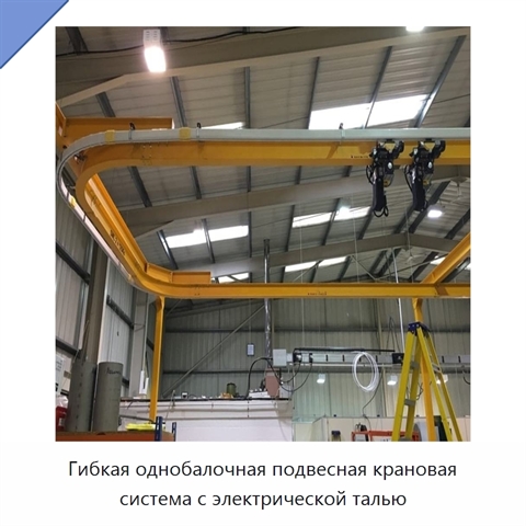 Гибкая однобалочная подвесная крановая система с электрической талью