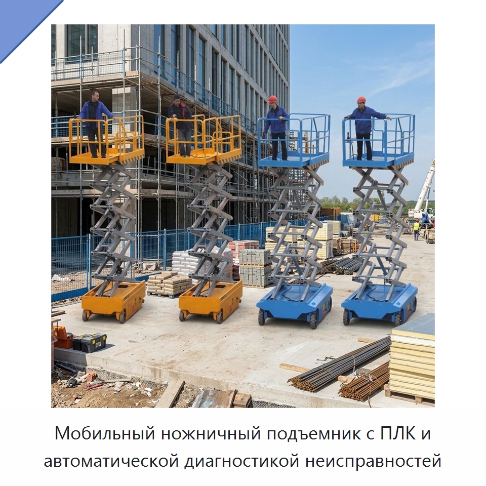 Мобильный ножничный подъемник с ПЛК и автоматической диагностикой неисправностей — Строительные подъёмники