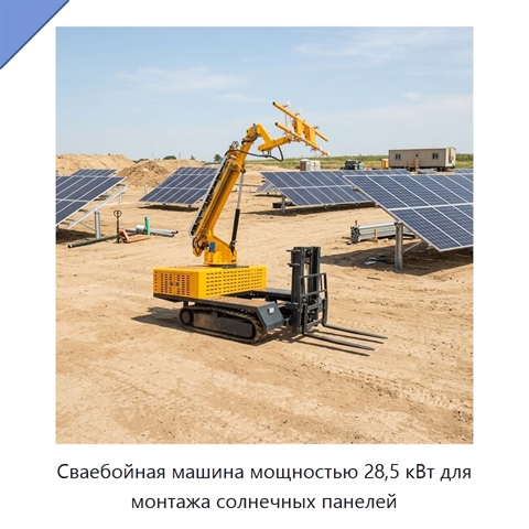 Сваебойная машина мощностью 28,5 кВт для монтажа солнечных панелей