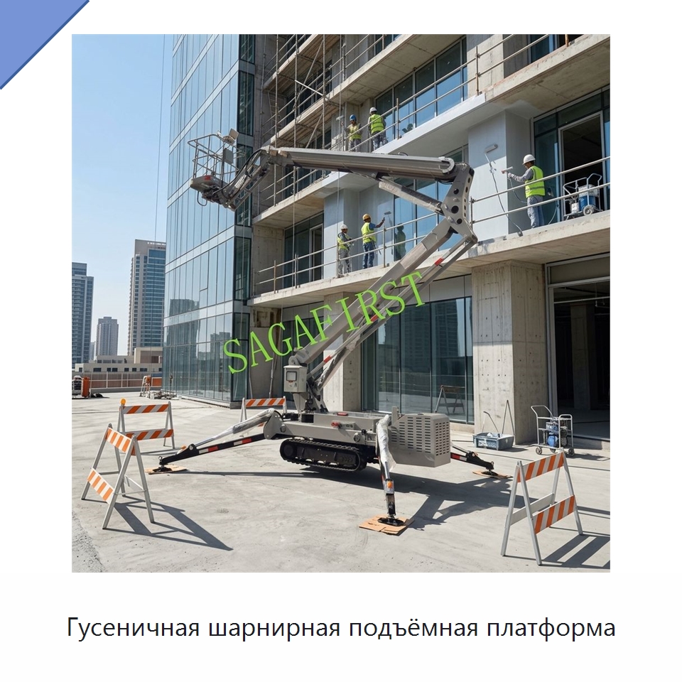 Гусеничная шарнирная подъёмная платформа — Строительные подъёмники