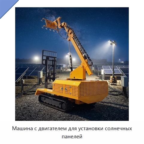 Машина с двигателем для установки солнечных панелей