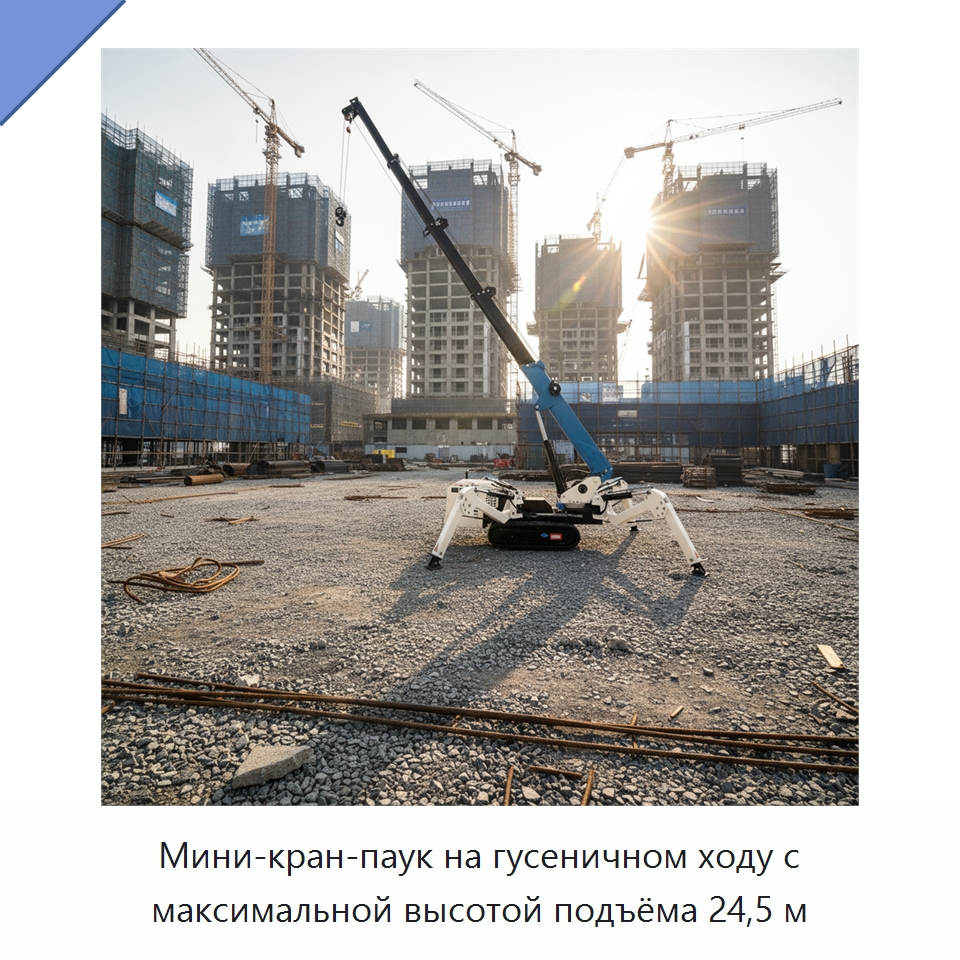 Мини-кран-паук на гусеничном ходу с максимальной высотой подъёма 24,5 м — Краны