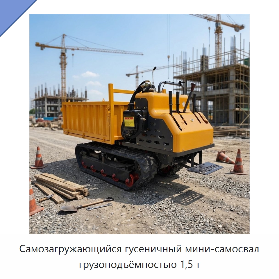 Самозагружающийся гусеничный мини-самосвал грузоподъёмностью 1,5 т — Землеройная техника