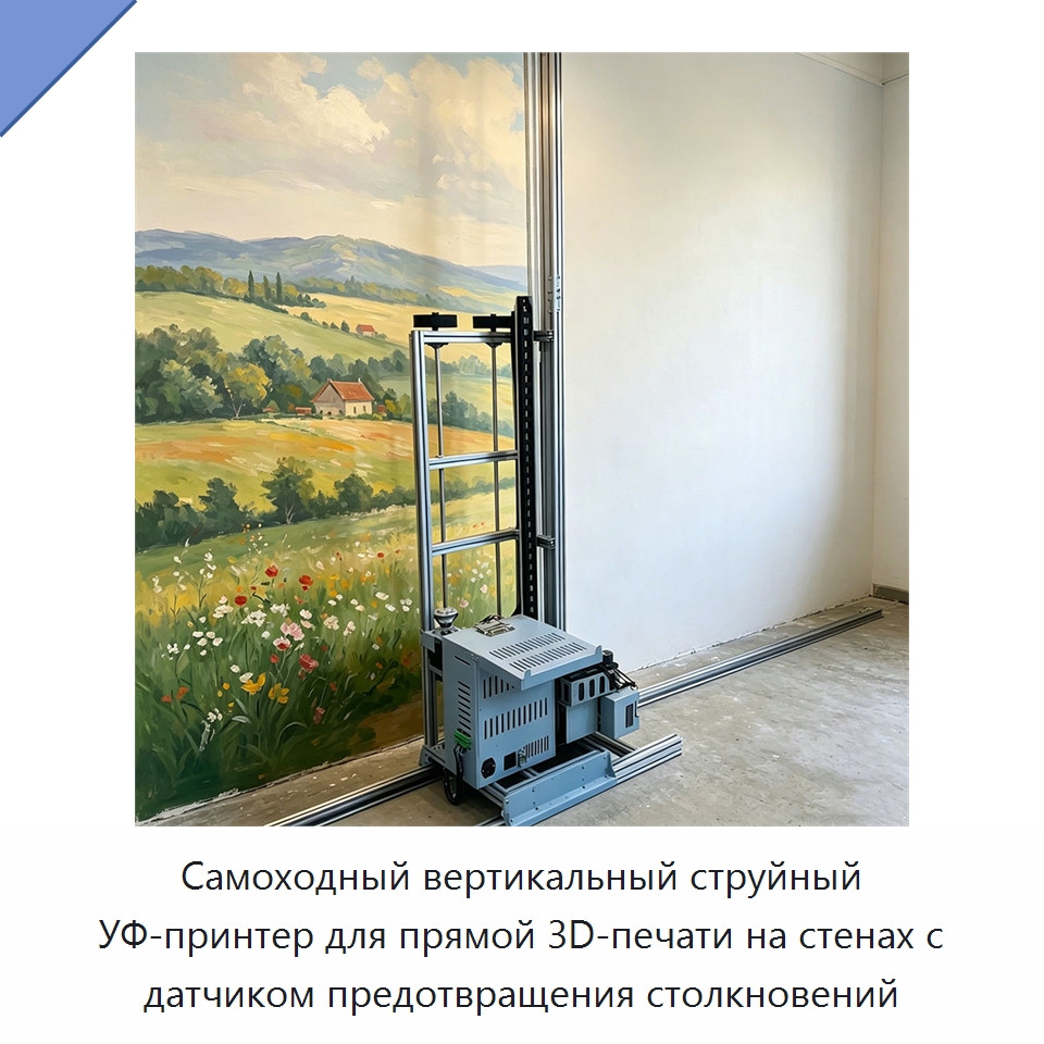 Самоходный вертикальный струйный УФ-принтер для прямой 3D-печати на стенах с датчиком предотвращения столкновений — Специальная строительная техника