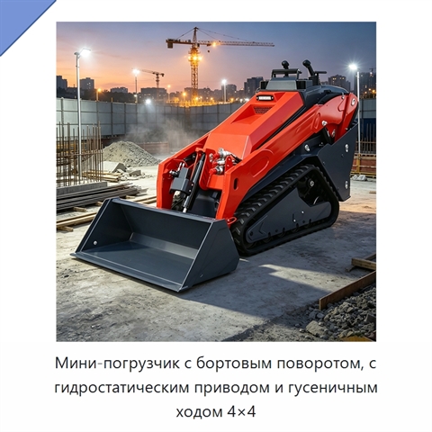 Мини-погрузчик с бортовым поворотом, с гидростатическим приводом и гусеничным ходом 4×4