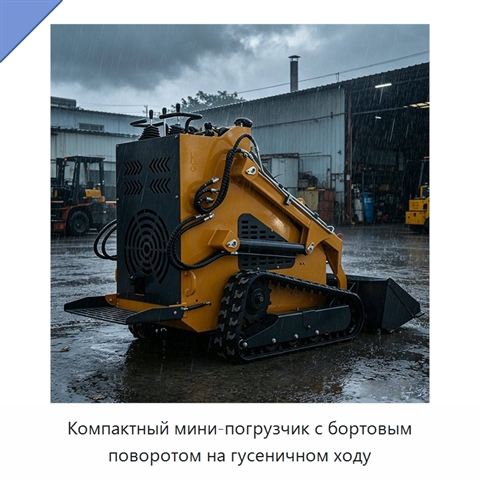 Компактный мини-погрузчик с бортовым поворотом на гусеничном ходу