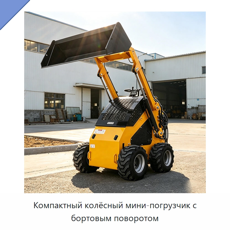 Компактный колёсный мини-погрузчик с бортовым поворотом — Землеройная техника