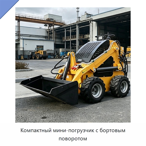 Компактный мини-погрузчик с бортовым поворотом