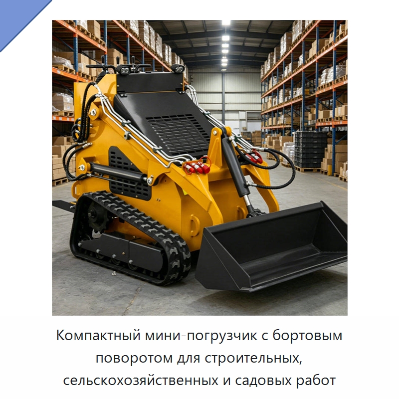 Компактный мини-погрузчик с бортовым поворотом для строительных, сельскохозяйственных и садовых работ — Землеройная техника